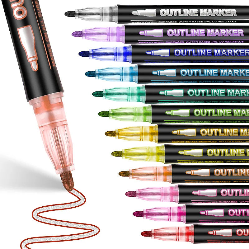 8/12/24/36/48 colors Double-line Outline pen contour pen Dream flash
