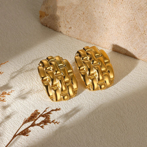 Geometric Flower Stainless Steel Earrings Women Sweet Sunflower Star