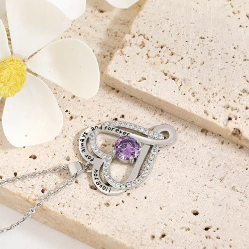 Elegant Style Heart shaped Pendant Necklace Hollow Design Mother's Day