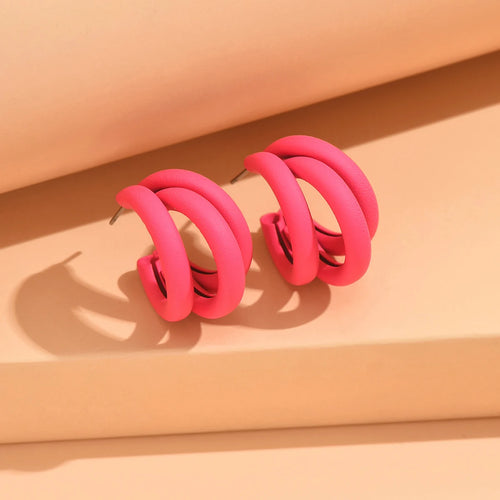 Elegant Gold Color Circled Hoop Earring for Woman Metal Elegant