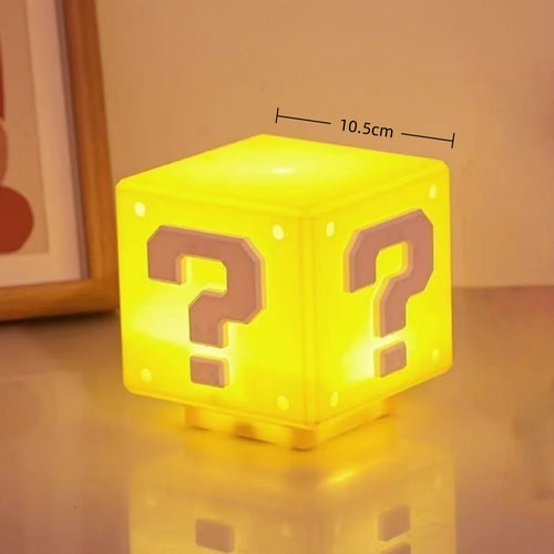 LED Question Mark Brick Night Light With Music USB Charging Desk Lamp