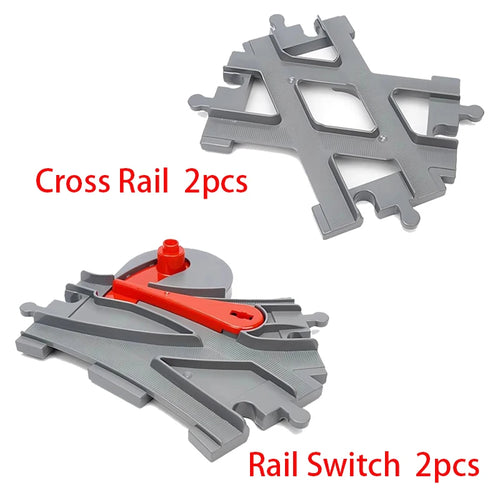 Big Size Building Block Bricks Train Tracks Crossover Parts Switch