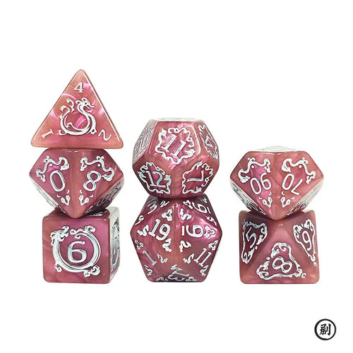 7pcs DND Dice 7Pcs/set Dragon Pattern Polyhedral Dices Role Playing
