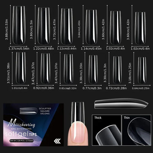 120/140pcs Exquisite box set Almond False Nail Tips Clear Matt Soft