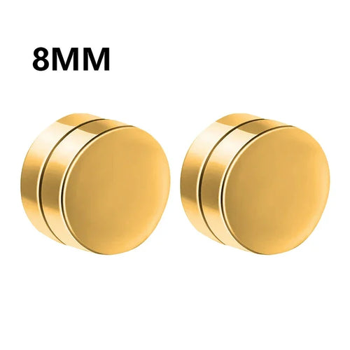 1Pairs Punk Round Zircon Magnetic Ear Stud Clip Earrings Non Piercing