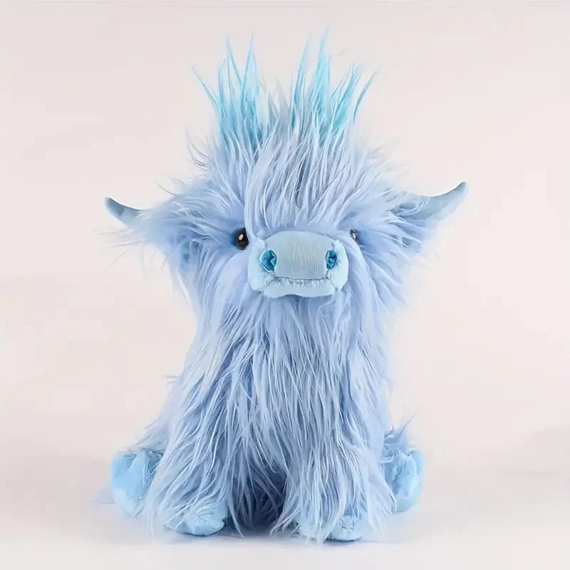 30cm Simulation Kyloe Cream Highland Cow Animal Plush Doll Soft