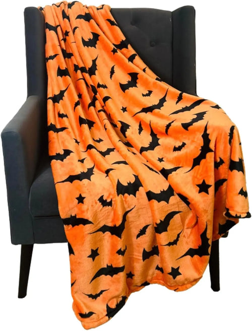 1PC Gifts Blanket Black Bats Printed Flannel Blanket Perfect for Sofa