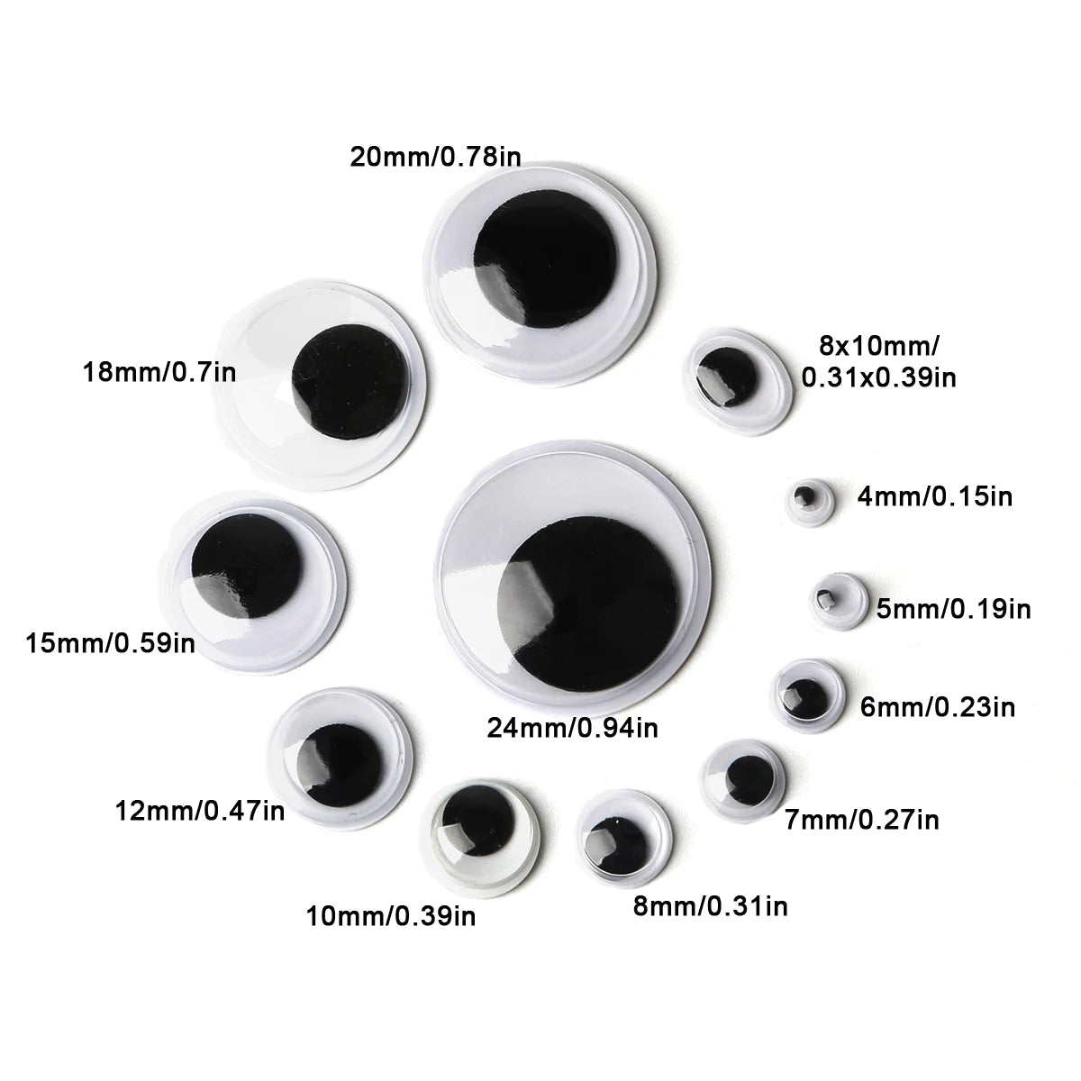 100pcs/200/550pcs Self-adhesive Googly Wiggle Eyes for DIY