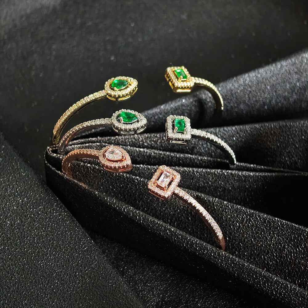 Trendy Snake Punk Pear Shape Silver Color on Hand Adjustable Open