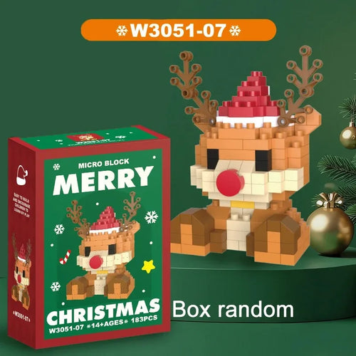 Christmas Gifts Micro Building Block Series Santa Claus Reindeer