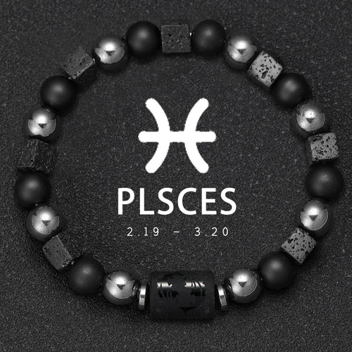 12 Constellation Zodiac Bracele Signs Beads Couples Bracelet Square