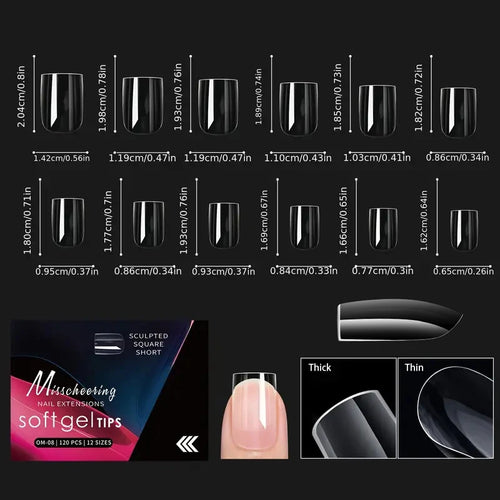 120/140pcs Exquisite box set Almond False Nail Tips Clear Matt Soft
