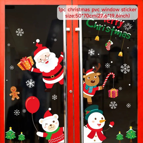 Christmas Window Sticker Merry Christmas Decorations For Home 2023
