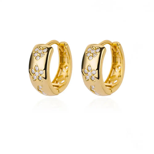 Stainless Steel Star Hoop Earings For Women 2024 Trend New In Luxury