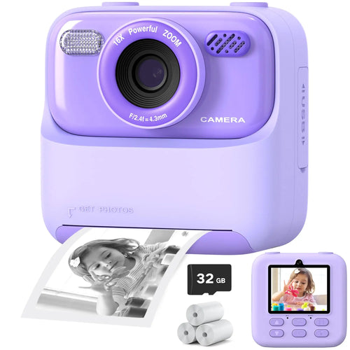 AMORUS Kids Camera Instant 1080P HD Dual Lens Selfie Digital Camera