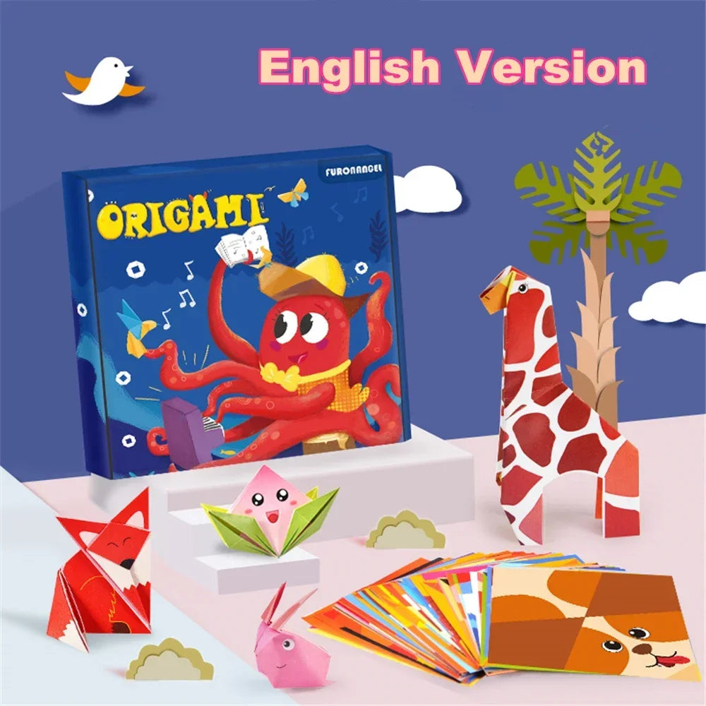 108 Pages Montessori Toys Cartoon Animal Origami Paper DIY Kids Craft