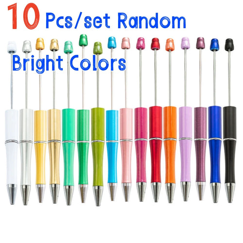 10 Pcs Mixed Beaded Ballpoint Pen Creative Beadable Pen Wedding Party