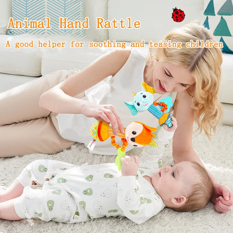 Baby Rattles Soft Stuffed Animal Rattle Hand Grip Baby Toys Shaker