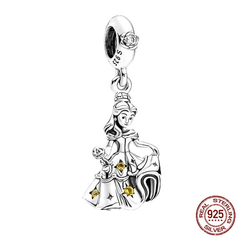 New S925 sterling silver Disney Mickey Mouse pendant bead suitable Fit