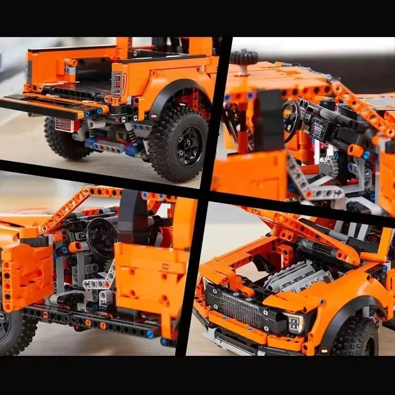 1379PCS Tech Raptors F150 Truck Race Car Building Kit Compatible MOC
