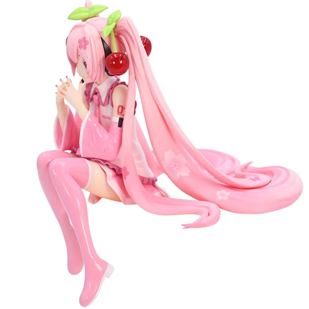 New Hatsune Miku Anime figure Pink dress PVC model action toys Cherry