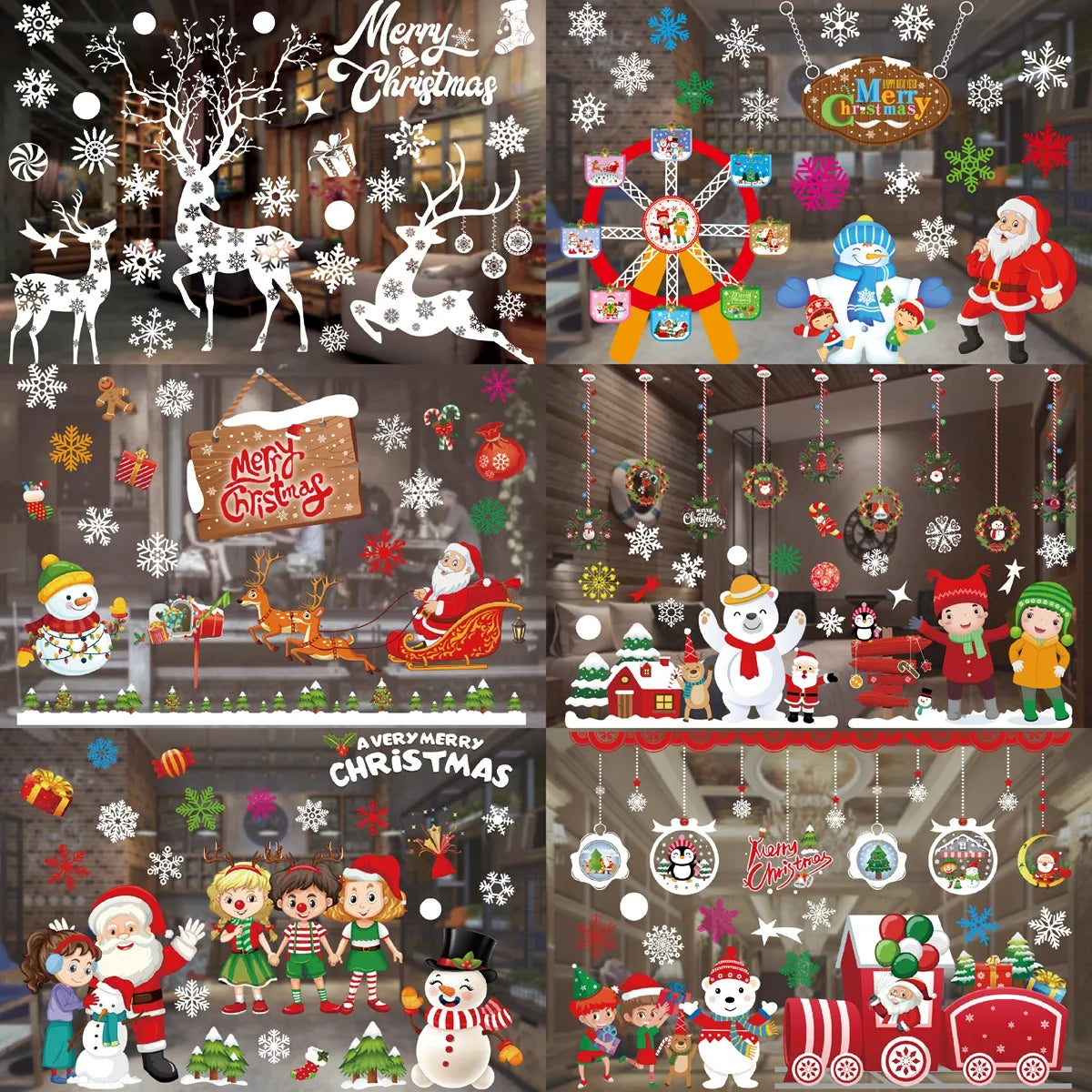 Christmas Window Sticker Merry Christmas Decorations For Home 2023