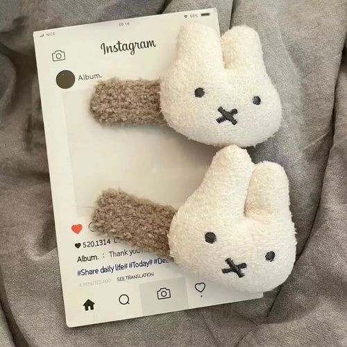 Miffy Cartoon Hair Tie Hairpin Brooch Bangs Clip Pendant Sweet