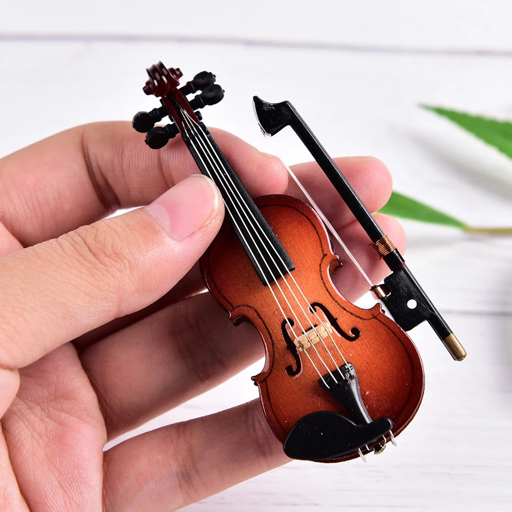 Miniature Music Instrument Plastic Mini Violin Ornament Plastic Crafts