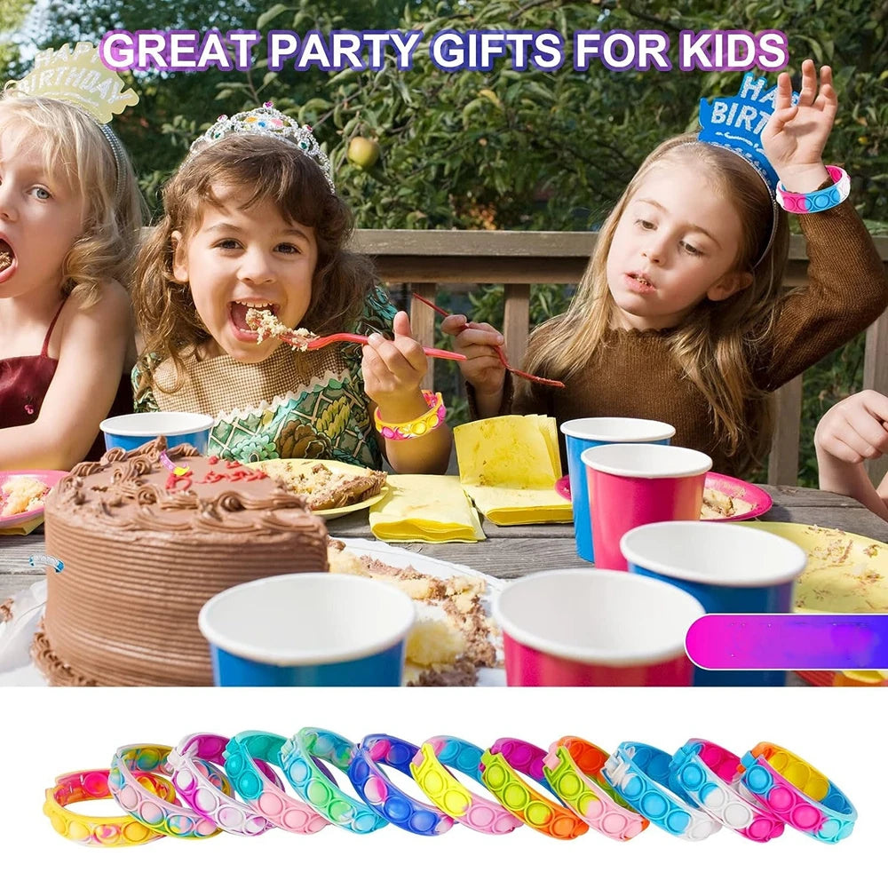 24/72pcs PCS Fidget Toys Pop Bracelet Party Favors Stress Relief