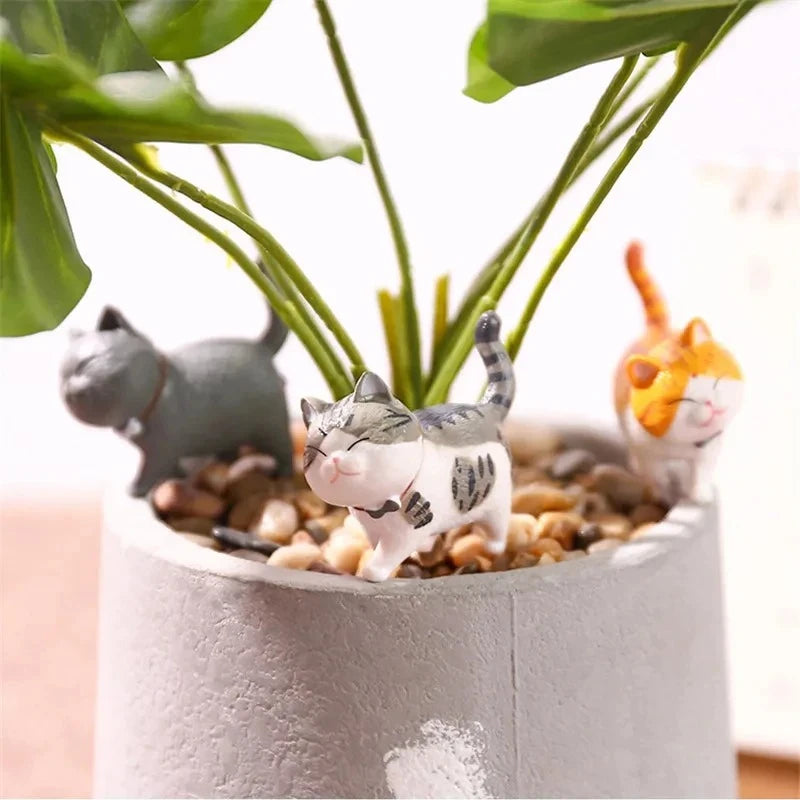 9pcs Cute Cat Ornaments Set, Kawaii Desktop Decor for Home Office,