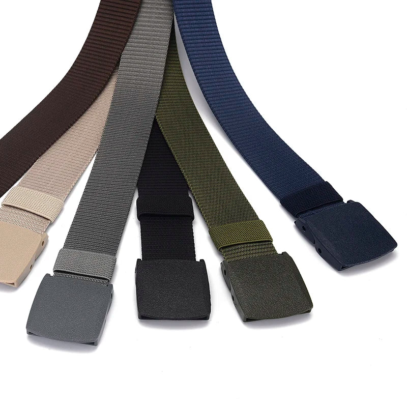 Canvas Belt with Automatic Plastic Buckle - Perfect for Outdoor Sports