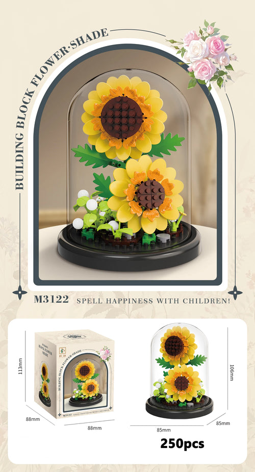 Eternal Flower Bouquet Bonsai Potted Plant Micro Building Blocks Model