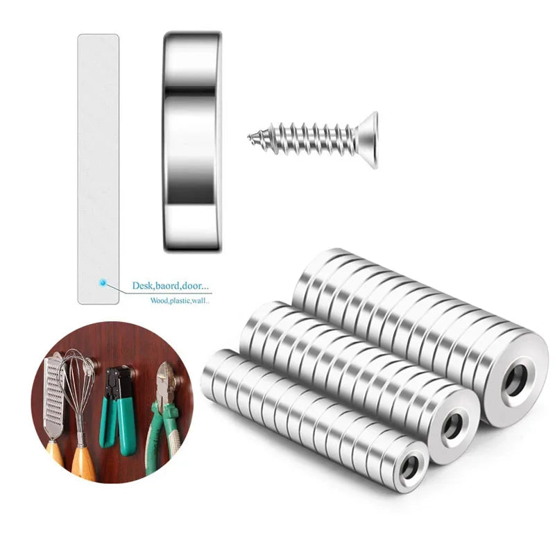 5/10/20PCS 15x3mm Hole Neodymium Countersunk Magnets-Super Strong Disc