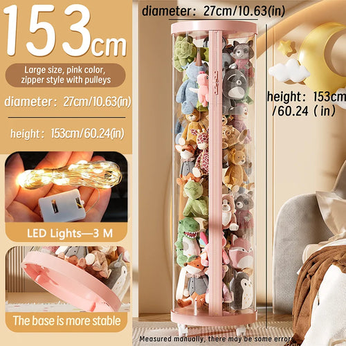 Transparent Doll Storage Box Plush Toy Organization Toy Storage Tube