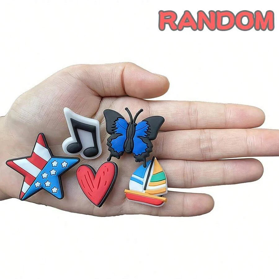 Random 30Pcs Shoe Charms for Croc Sandals, PVC Decorations Accessories