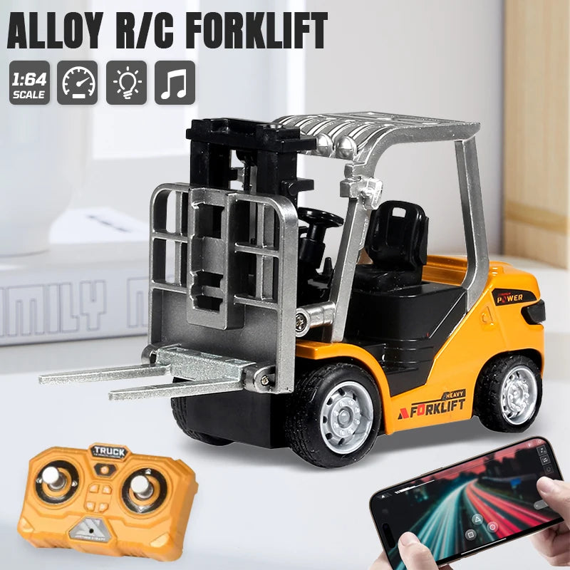 1/64 Remote-controlled Alloy Forklift Engineering Vehicle Tabletop