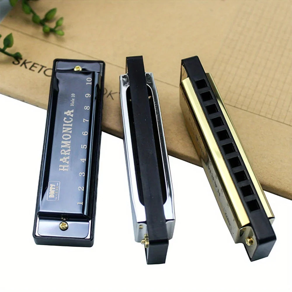Ten-hole Chromatic Chromatic Metal Harmonica Beginners Wind Instrument