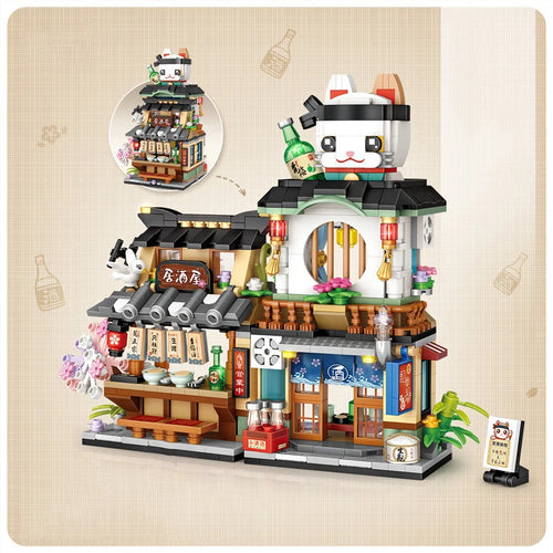 Street View Series Building blocks Izakaya Shaved Ice Shop Takoyaki