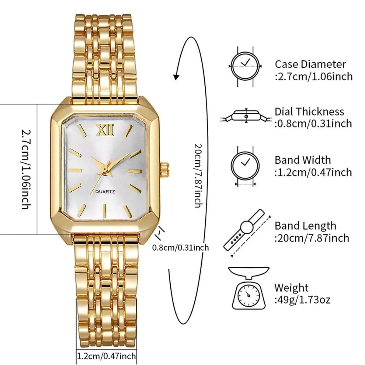 Fashion Rectangle Women Quartz Watch Luxury Analog Wristwatches Reloj