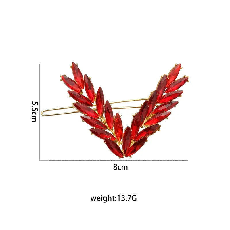 Luxury Shining Crystal Hair Clip For Women Korean V Shape Buckle