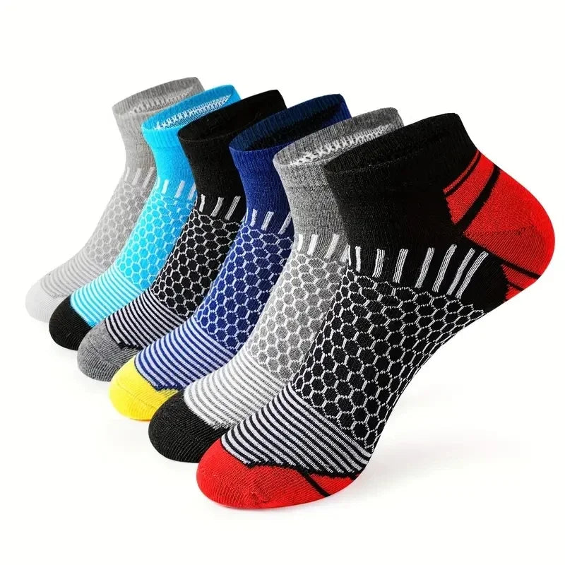 6 Pairs High Qualit Athletic Socks Men's Ankle Socks Running Cyclling
