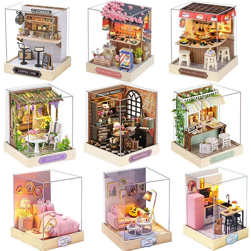 New Miniature Doll Houses DIY Small House Kit Making Room Toys Home