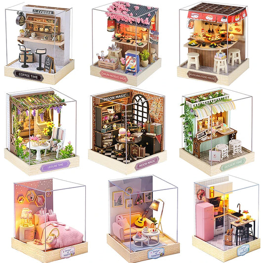 New Miniature Doll Houses DIY Small House Kit Making Room Toys Home