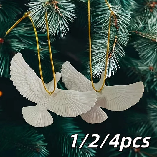 1-6pcs Style Friendship Doves Peace Doves Resin Christmas Ornament