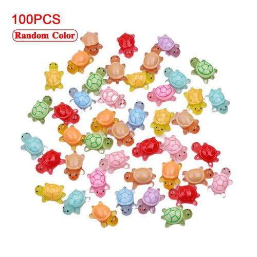 1PC Night Glow Large Turtle+100pcs Mini Luminous Turtles Figurines