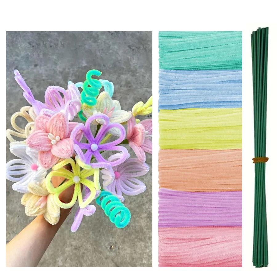 500/600 Pieces Pipe Cleaners Chenille Stems 12 Inch Craft Supplies
