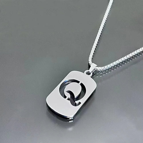 Stainless steel Men Women Pendant Necklace Hollow 26 Mother Without