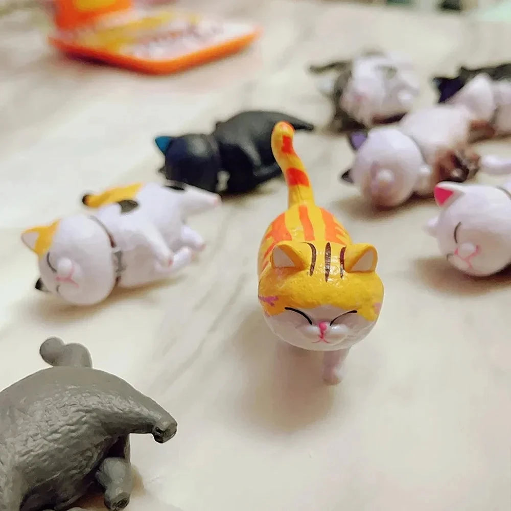 9pcs Cute Cat Ornaments Set, Kawaii Desktop Decor for Home Office,