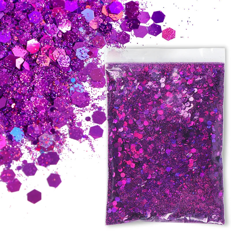 30g/Bag Holographic Chunky Glitter Craft Glitter Powder Mixed Chunky