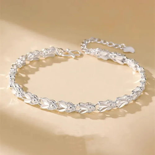 Fine 925 Sterling Silver Noble Nice Chain Solid Bracelet for Women Men